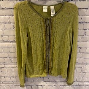 Green Button-Up Cardigan